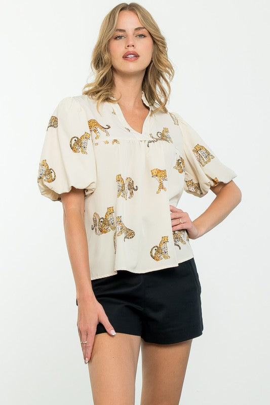 Ivory Leopard Top