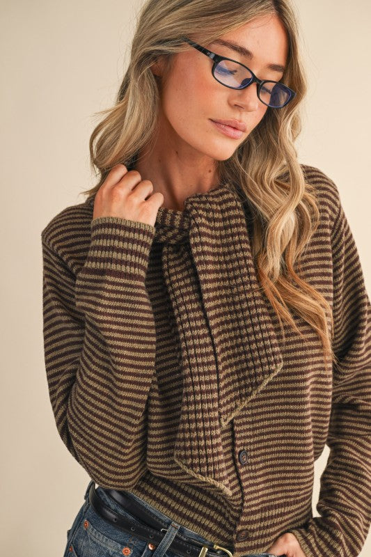 Mocha Tie Cardigan