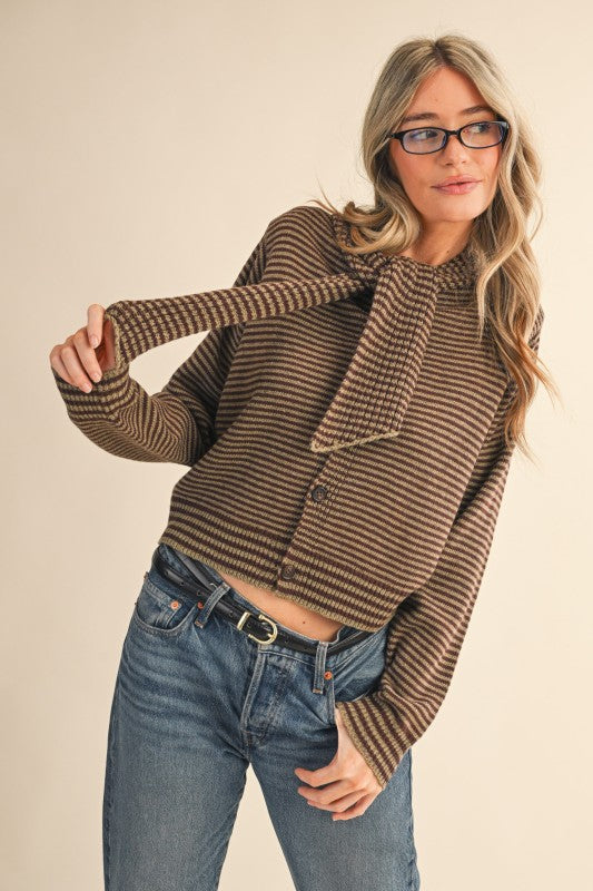 Mocha Tie Cardigan