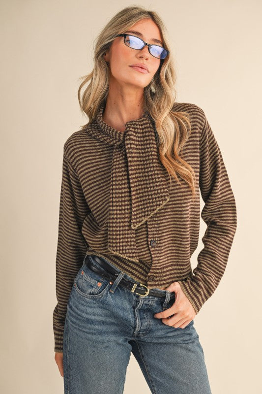 Mocha Tie Cardigan