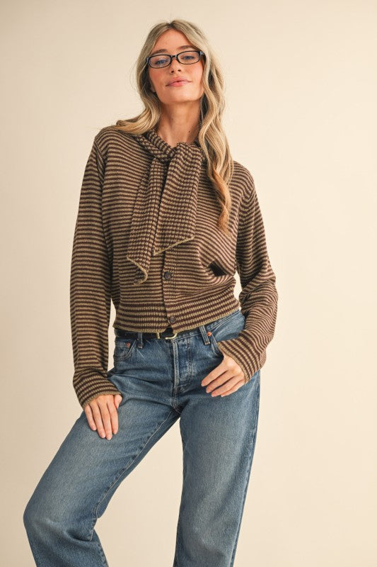 Mocha Tie Cardigan