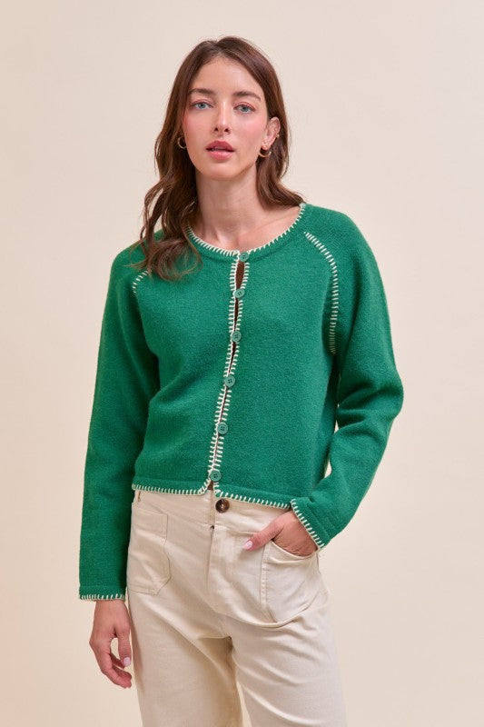 Contrast Stitch Cardigan