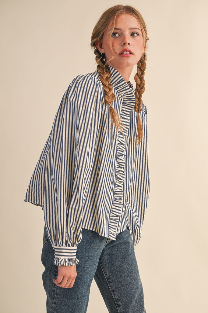 Striped Ruffle Top