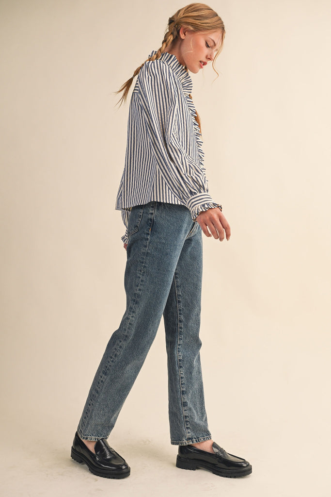 Striped Ruffle Top