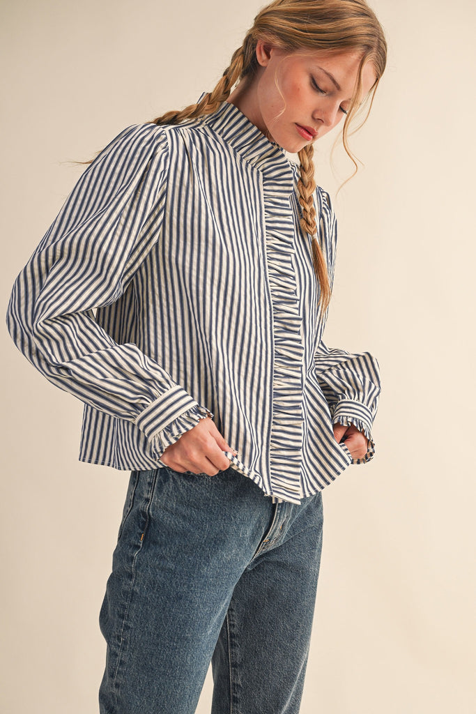 Striped Ruffle Top