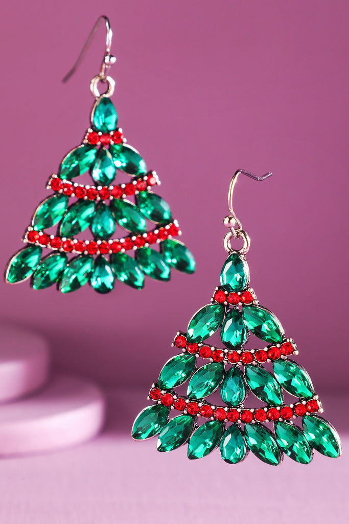 Christmas Tree Gem Earrings
