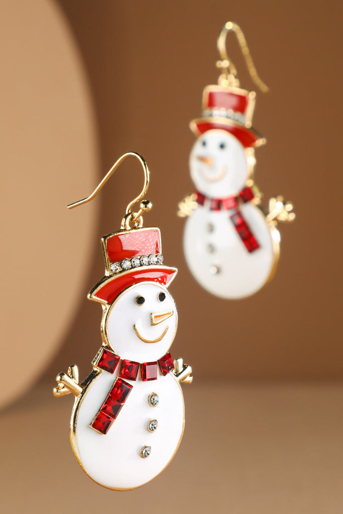 Enamel Snowman Earrings