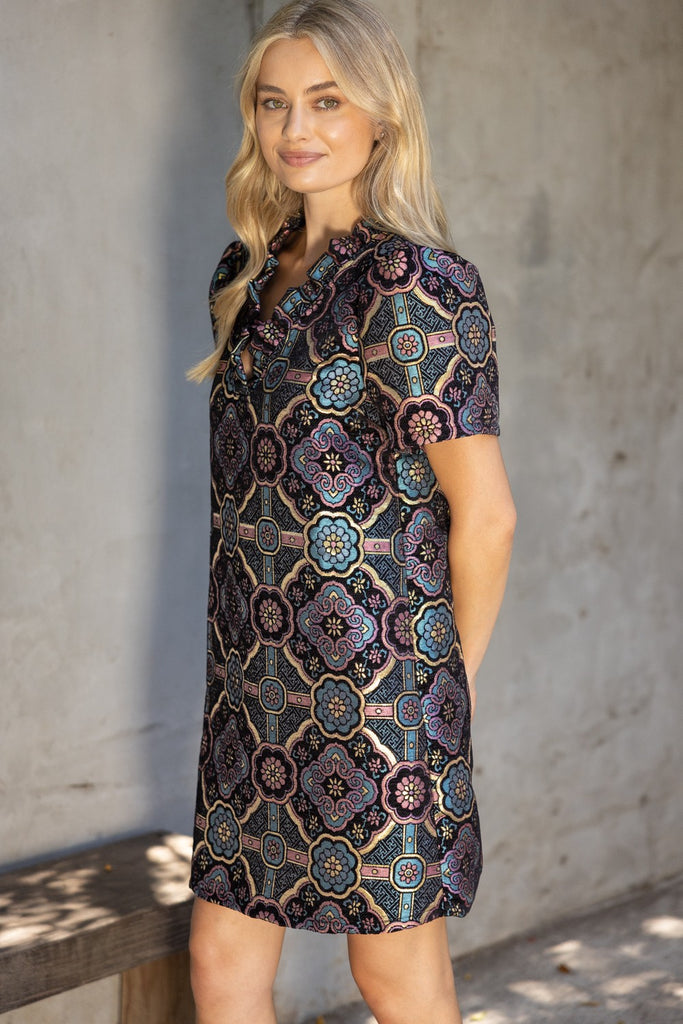 Black Multi Medallion Dress