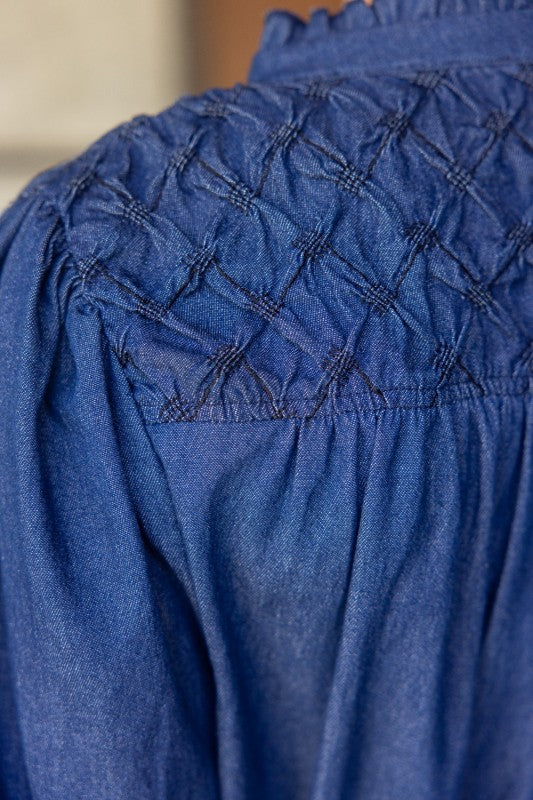 Diamond Denim Top