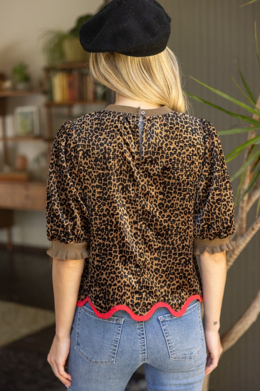 Leopard Pop Velvet Top
