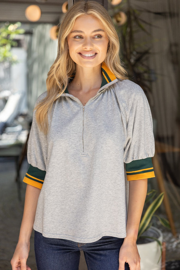 Quarter Zip Varsity Top