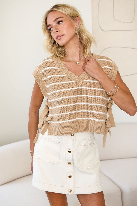 Ivory Button Denim Skirt