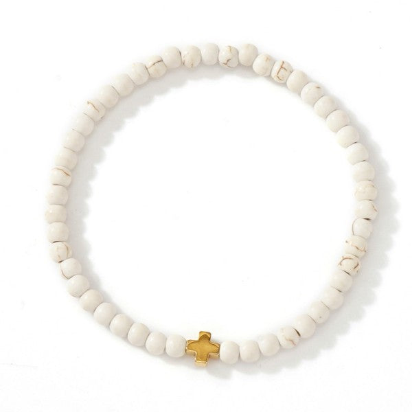 Mini Cross Natural Stone Bracelet