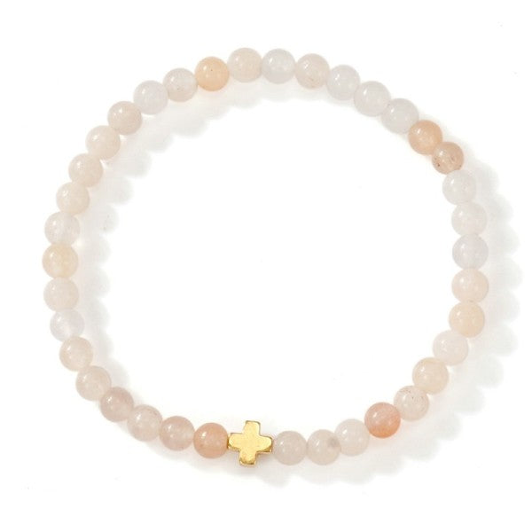 Mini Cross Natural Stone Bracelet