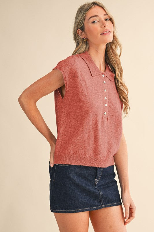 Button Down Sweater Vest