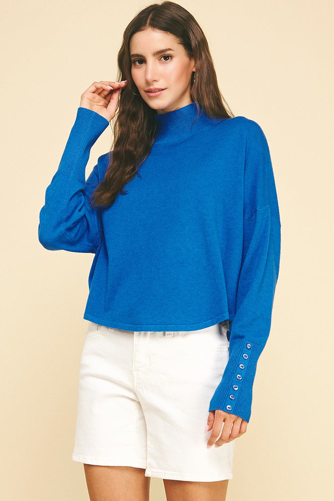 Cerulean Button Sweater