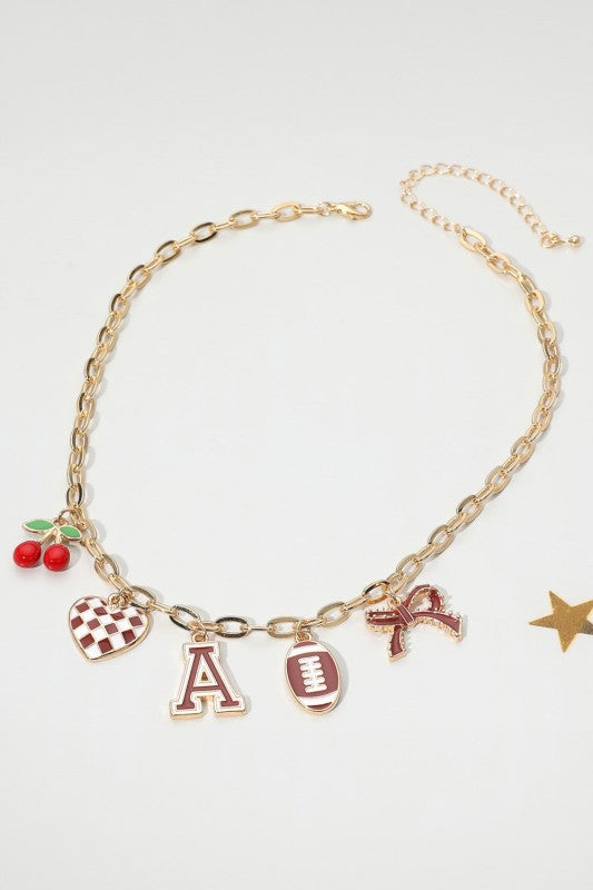 Game Day Football Charm Necklace