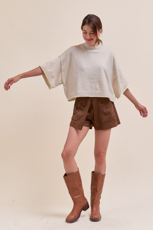 Ivory Mock Neck Sweater