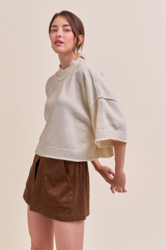 Ivory Mock Neck Sweater