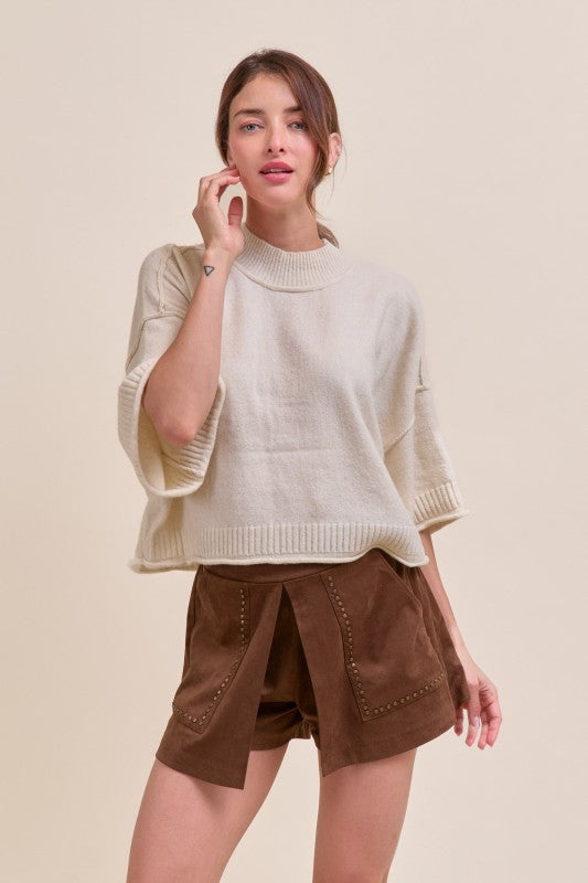 Ivory Mock Neck Sweater