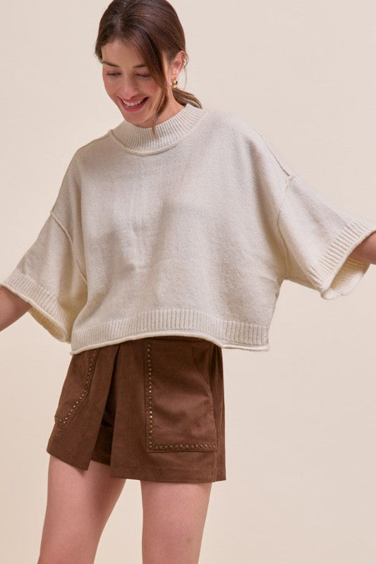 Ivory Mock Neck Sweater