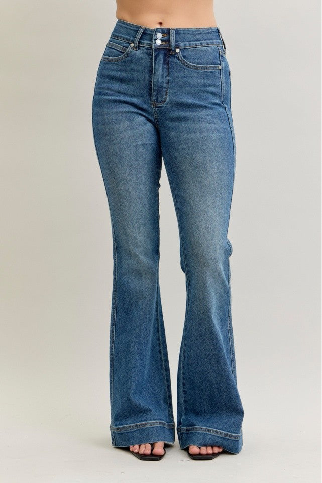 Judy Blue High Rise Flare Double Button