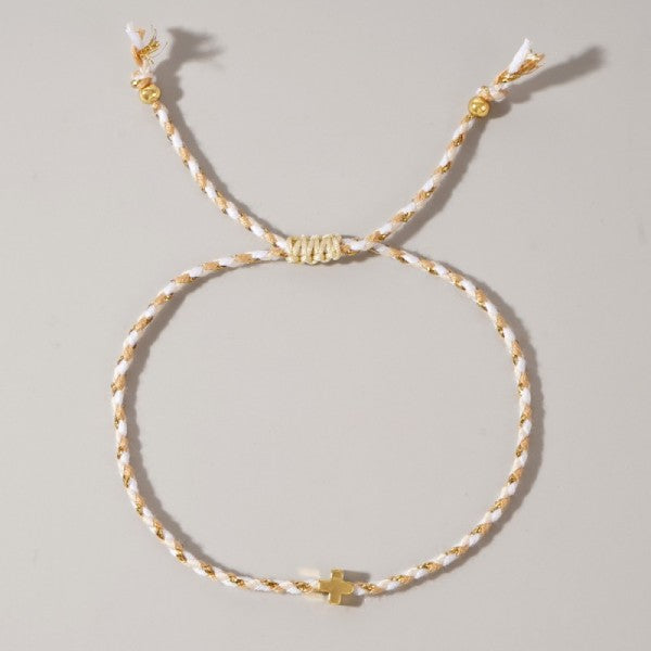 Corded Cross Bracelet