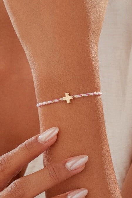 Corded Cross Bracelet