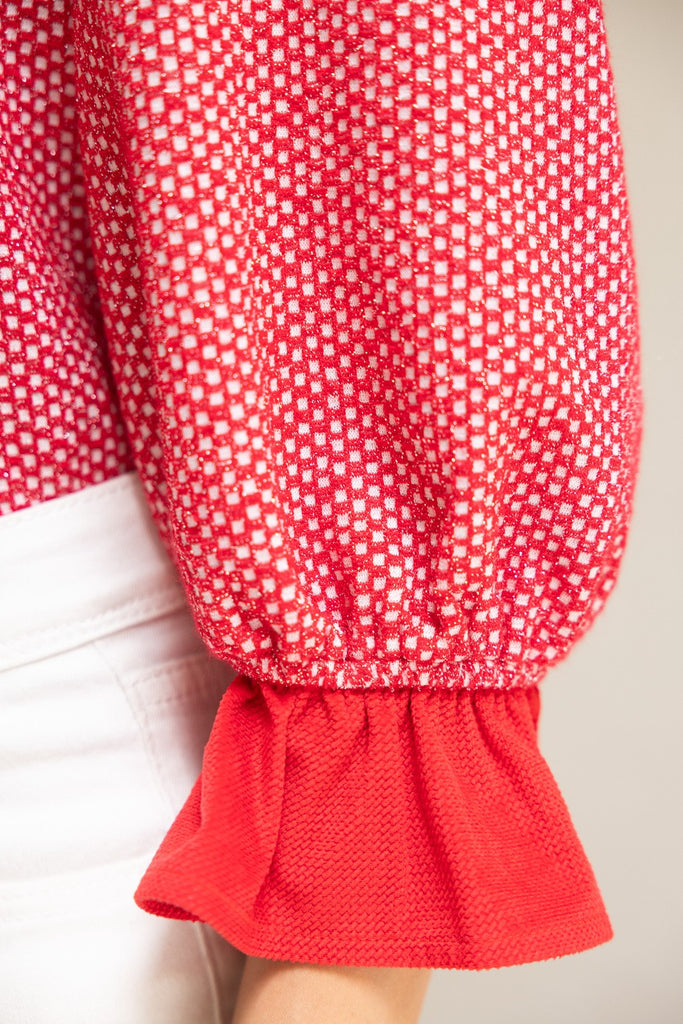 Rosie Red Textured Top