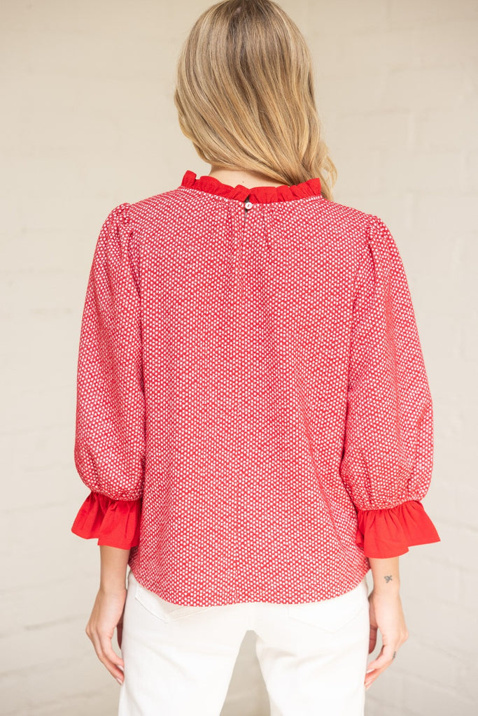 Rosie Red Textured Top
