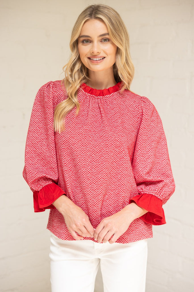 Rosie Red Textured Top
