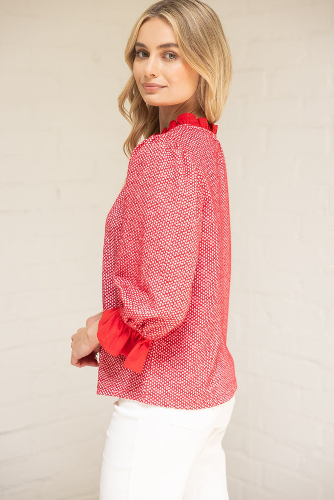 Rosie Red Textured Top
