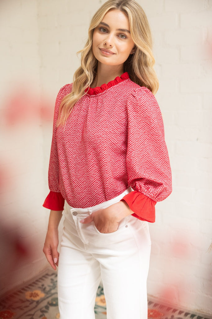 Rosie Red Textured Top