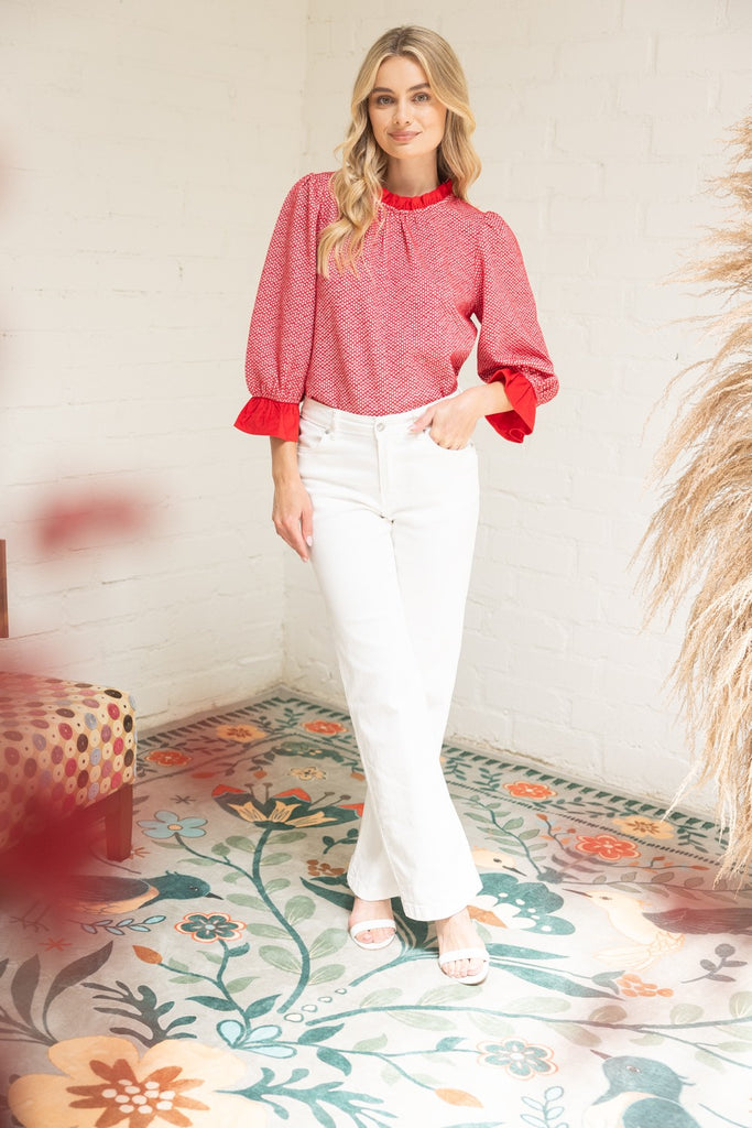 Rosie Red Textured Top