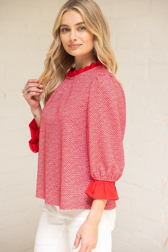 Rosie Red Textured Top