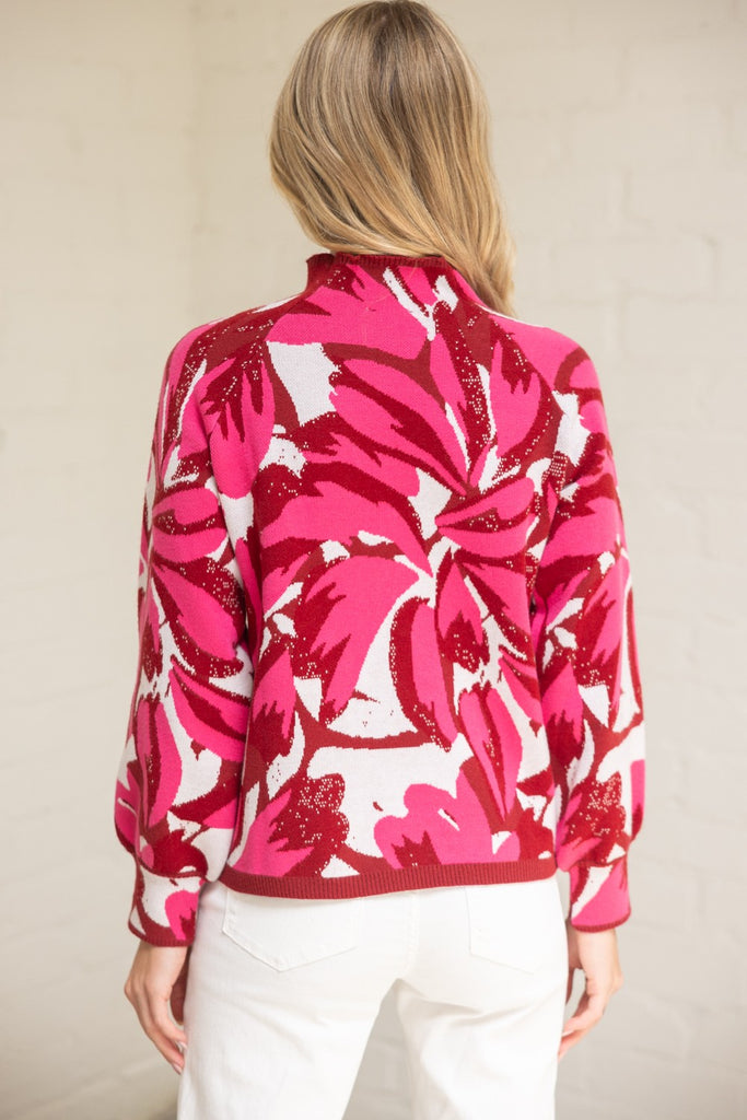 Pink Floral Burst Sweater