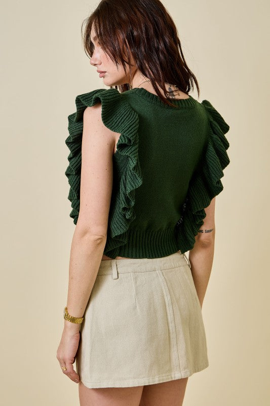 Cropped Cable Sweater