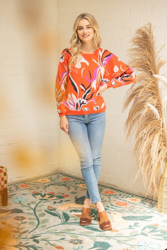 Orange Petal Sweater
