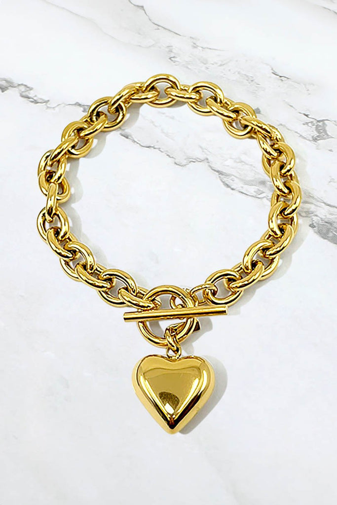 Puffy Heart Toggle Bracelet