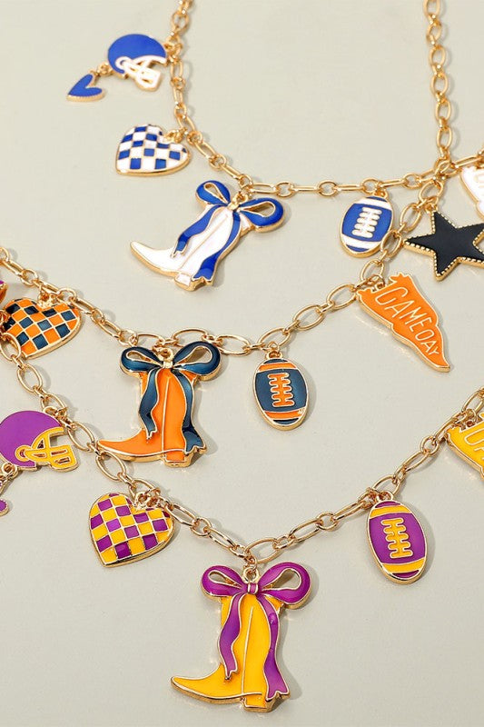 Game Day Football Charm Necklace