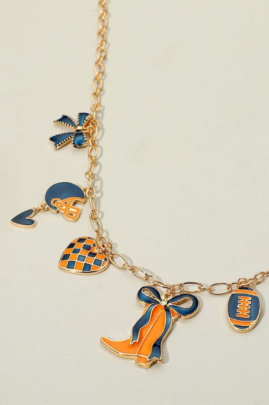 Game Day Football Charm Necklace