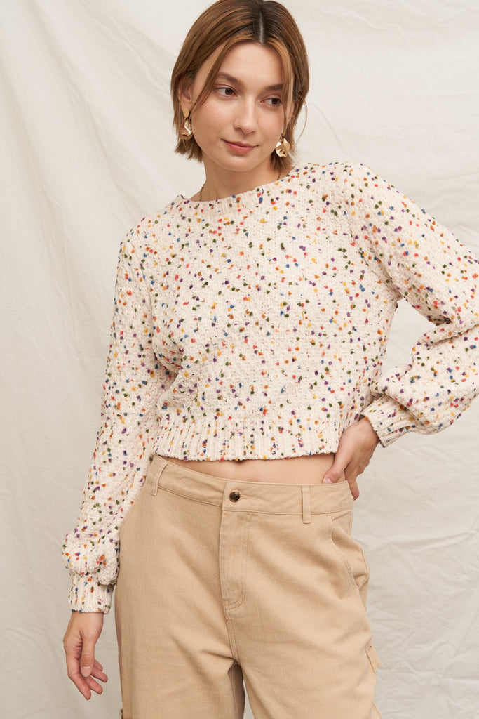 Ivory Confetti Sweater