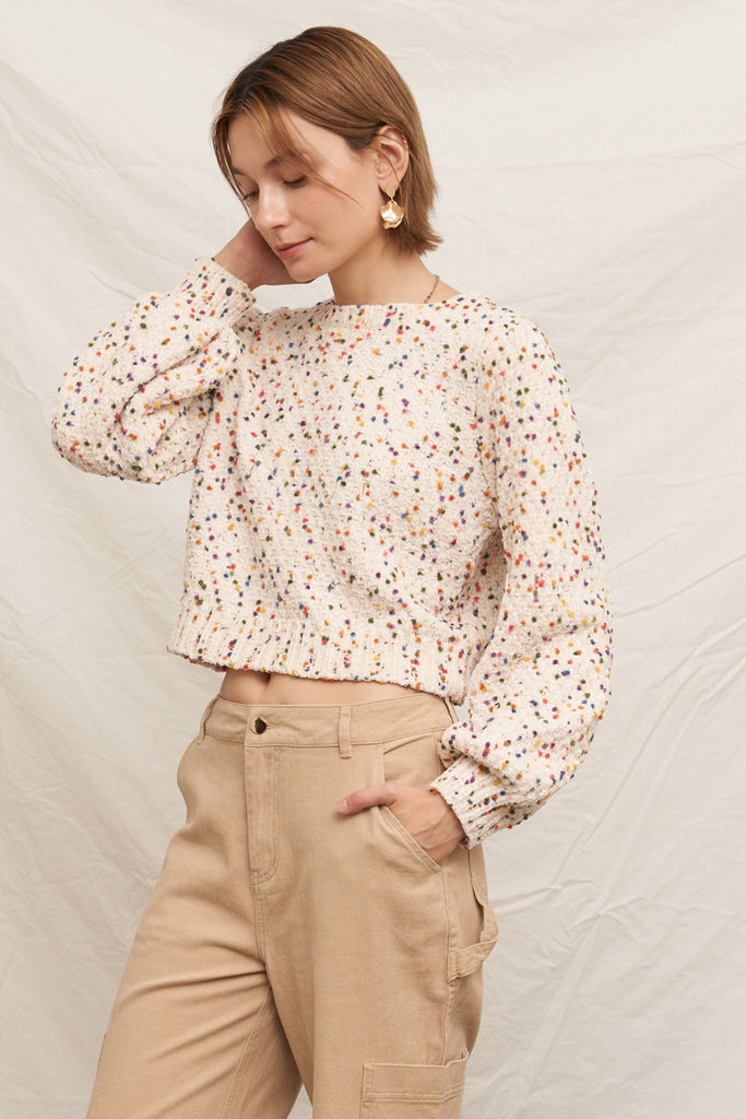 Ivory Confetti Sweater