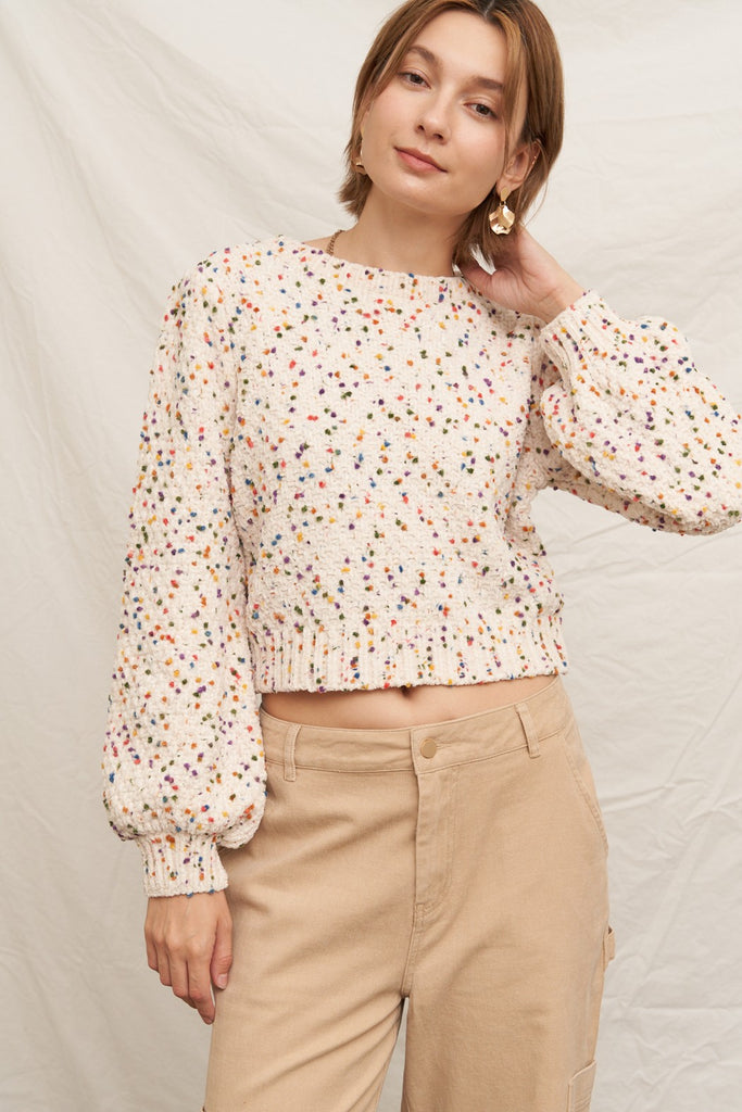 Ivory Confetti Sweater