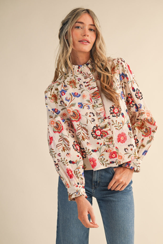 Floral Ruffle Top