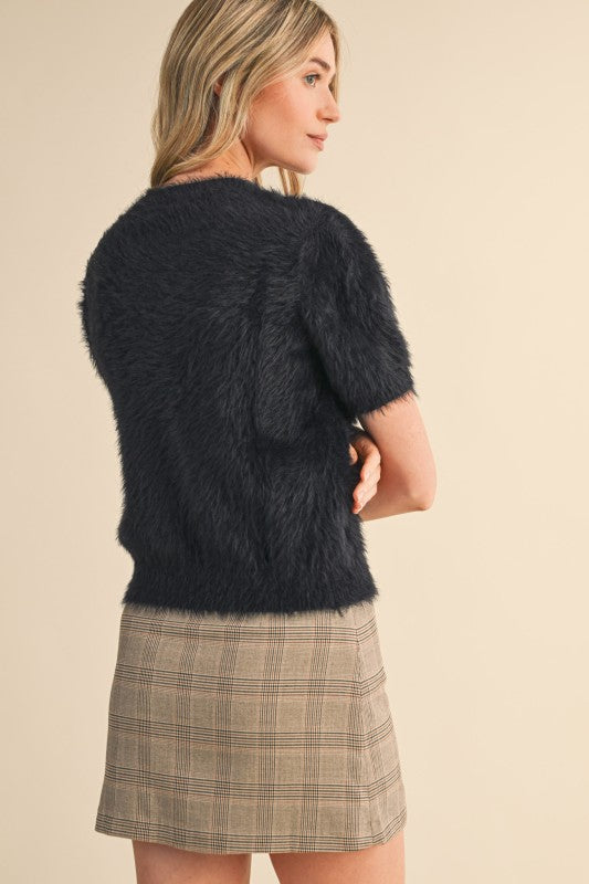 Black Mohair Cardigan