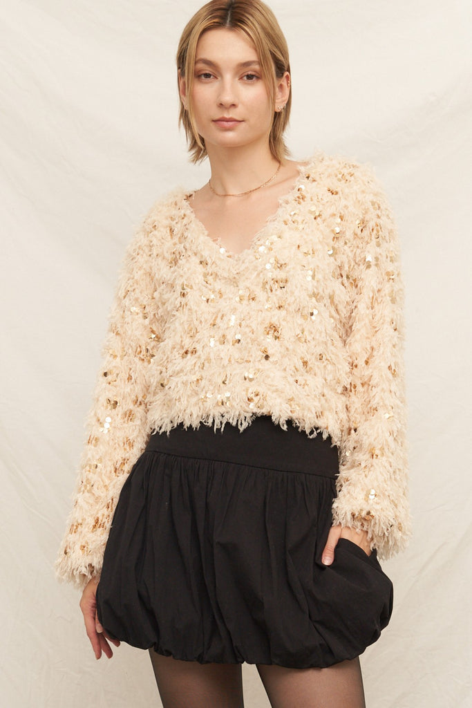 Champagne Feather Sweater