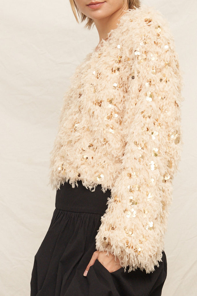 Champagne Feather Sweater