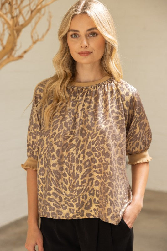 Metallic Leopard Top