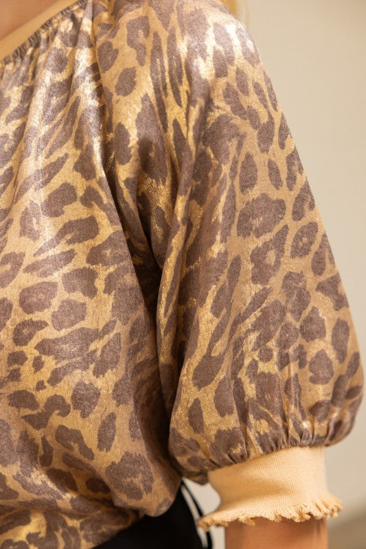 Metallic Leopard Top